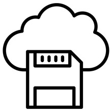 Floppy Cloud Icon, Simple Vector Design
