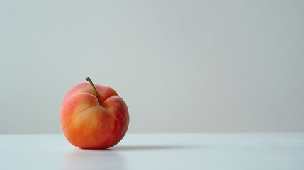 Canvas Print - Fresh peach against plain white backdrop