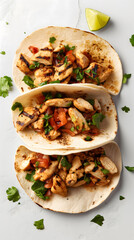 Wall Mural - Grilled Chicken Tacos with Fresh Vegetables and Avocado
