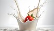strawberry splash in milk