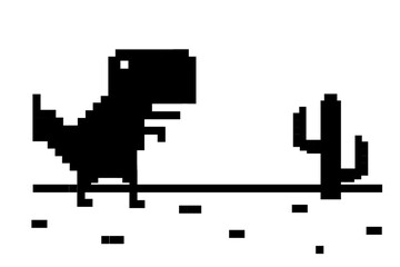 no internet connection pixel dinosaur offline art bad connection vector computer digital web concept