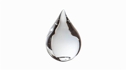 A large silver teardrop shaped glass ornament.