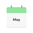 Mayの文字とカレンダーのアイコン - シンプルでかわいい5月の行事や予定のイメージ素材
