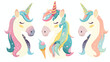 Unicorns are real cute magic vector illustration. Unic