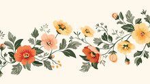 Vector Vintage Floral Background With Decorative Flower