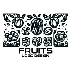 Wall Mural - Fruits Vector Logo Design 