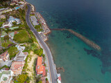 Fototapeta Boho - Vista aerea di un'alba al porto di Casamicciola ad Ischia. Un isola a Napoli