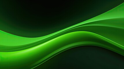 Wall Mural - Abstract background, wave of neon green light, minimalism