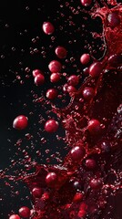 Artistic splash of cranberry juice