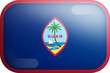 Guam Official National Flag Isolated 3D Glossy Rounded Icon