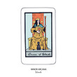 Tarot card vector deck . Minor Arcana Wands . Occult esoteric spiritual Tarot. Isolated colored hand drawn illustrations
