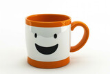 Fototapeta Konie - Fun 3D Smiling Coffee Mug Isolated On White Background