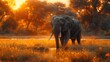 Large and Old African Elephant at Mana Pools NP, Zimbabwe in Africa - Generative AI