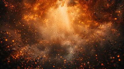 Wall Mural - A bright orange background with a lot of fire and smoke