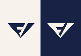 F V Logo Vector Illustration Design With Triangular Shape For E-Commerce, IT, Company, Super,A, B, C, D, E, F, G, H, I, J, K, L, M, N, O, P, Q, R, S, T, U, V, W, X, Y, Z 