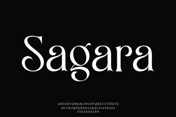 Wall Mural - elegant and luxury decorative alphabet display font vector. curvy natural style typeface