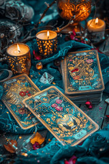astrology. astrologer calculates natal chart and makes a forecast of fate.tarot cards, fortune telli
