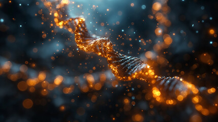 Wall Mural - human dna under the microscope chromosomes