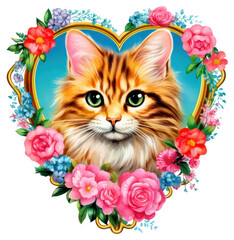  PNG  Cat printable sticker pattern mammal animal.