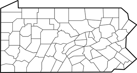 Sticker - outline drawing of pennsylvania state map.