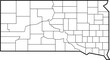 outline drawing of south dakota state map.