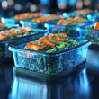 Meal prep containers filled with quinoa and grilled chicken offered a closeup of balanced meals designed for muscle gain