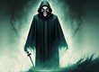 horror grim reaper on judgment day black