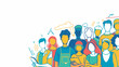 © MH - People of different professions together outline illustration, People of different professions, worker of different profession, workers, labor day, workers day, professional workers, workers