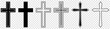 Christian cross icons. Religion concept isolated on transparent background