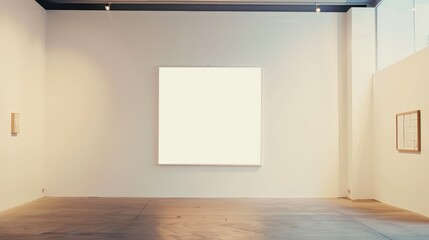 Wall Mural - white frame gallery for poster mockup oh the wall, modern showcase for you art