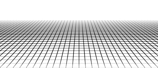 Leinwandbilder - Grid with dots as abstract background or pattern. Perspective view.