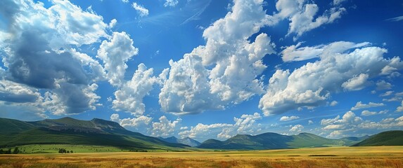 Wall Mural - Clouds over mountains wallpaper containing blue sky, Clouds and mountains on the background wallpaper.