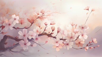 Wall Mural - watercolor flower background Created with Generative AI technology.