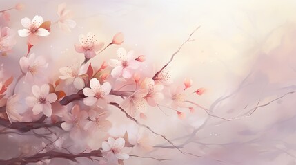 Wall Mural - watercolor flower background Created with Generative AI technology.