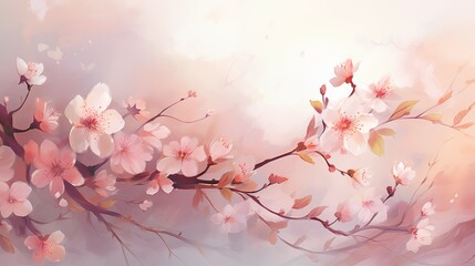 Wall Mural - watercolor flower background Created with Generative AI technology.