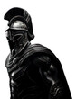 PNG Face of spartan statue monochrome black representation.