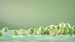 Brussels sprouts, a photorealistic illustration against pastel pastel green background with copy space for text or logo, beautifully illuminated by studio lighting 