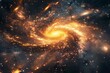 A spiral galaxy with a bright yellow center