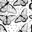 A seamless background with butterflies. hand drawing. Not AI, Vintage background. Vector illustration