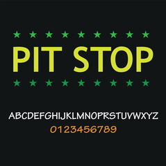 Wall Mural - Pit stop wordmark logo icon vector