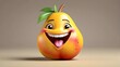 3D plain mango fruit with a joyful expression