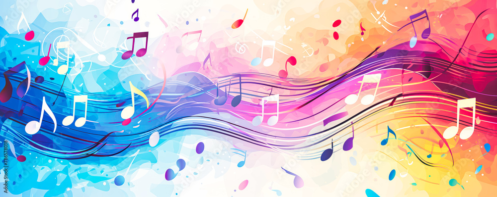 Basic Musical Background Abstract illustration of musical background with music notes and ...