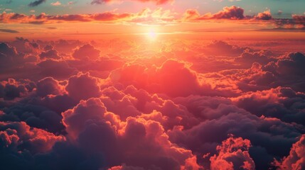 Wall Mural - Beautiful sunset with clouds in the sky. Perfect for nature backgrounds