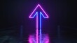 3d techno neon purple blue glowing outline wireframe vertical symbol of different directions