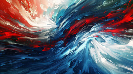 Wall Mural - Dynamic swirl of vivid blue and passionate red, perfect for bold backgrounds and creative visuals