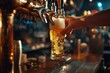 A person pouring beer into a glass. Ideal for beverage industry promotions