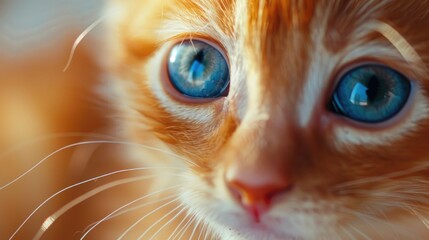 Canvas Print - Close up image of a pretty little red kitten