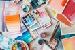© Татьяна Евдокимова - Inspiring flat lay of various color palettes and paint swatches perfect for design projects