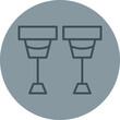 © Haris - Crutches Grey Line Circle Icon