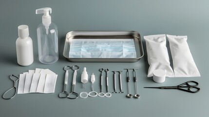 Comprehensive Medical Supply Set for Wound Dressing and Treatment Procedures in Healthcare Settings